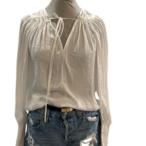 Rebecca Taylor Cream Satin Blouse